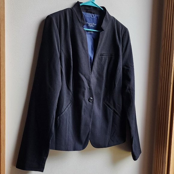 American Eagle Outfitters Dark Navy Suit Jacket Size Medium - Picture 1 of 16